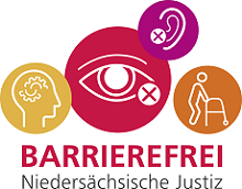 Logo Barrierefrei Niedersächsische Justiz zum Artikel Barrierefreiheit beim Amtsgericht Lüneburg