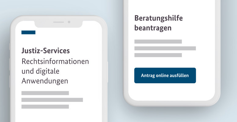 Schriftgrafik Justizservice Informationen zur Beratungshilfe