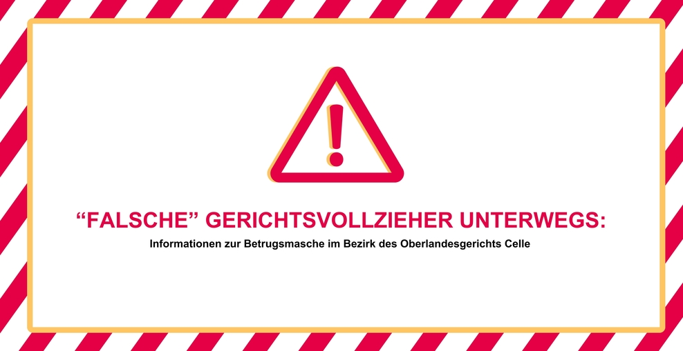 Symbolbild mit Text - falsche Gerichtsvollzieher unterwegs